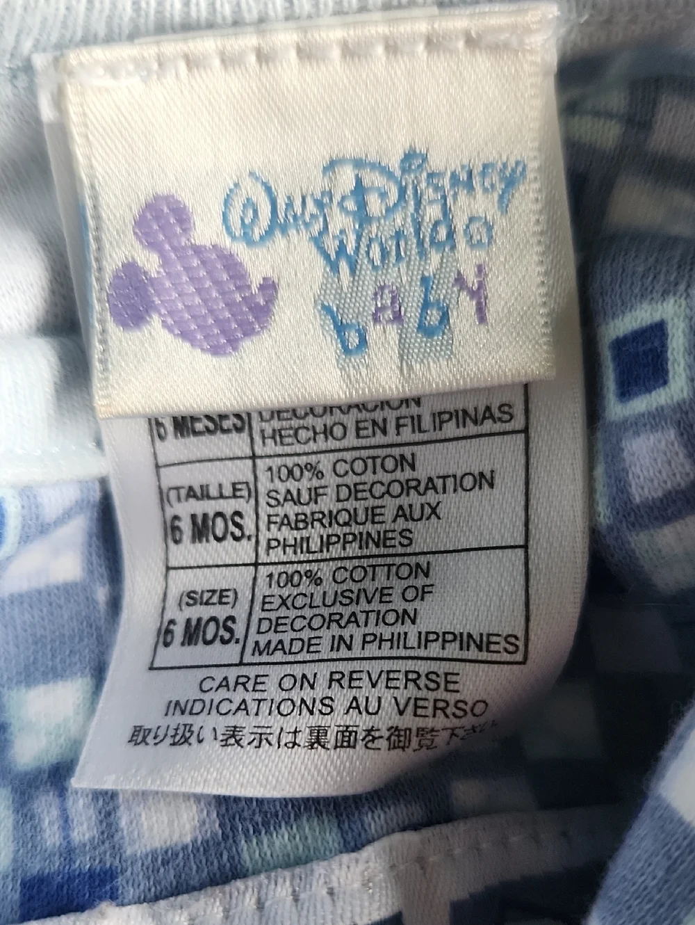Walt Disney World Baby Blue Mickey Print Bodysuit